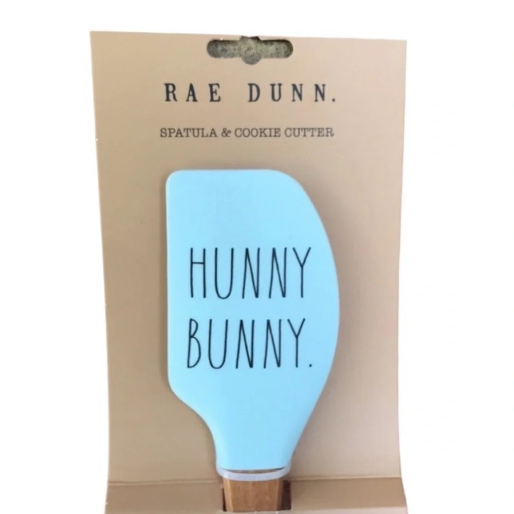 Rae Dunn Bunny Hunny Bunny Spatula & Cookie Cutter Set for Spring and Easter
